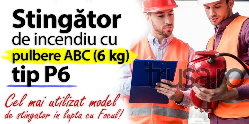 Stingator de incendiu cu pulbere ABC tip P6 avizat IGSU